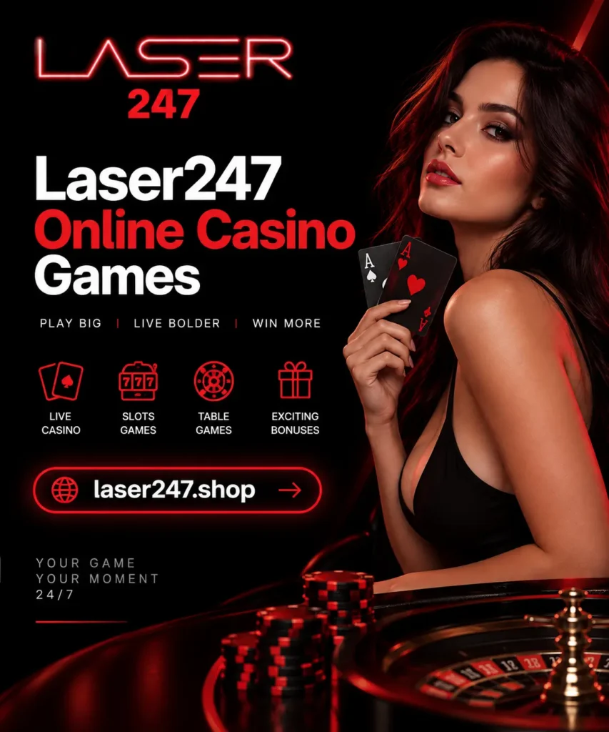 Laser247 online casino games banner by laser247.shop