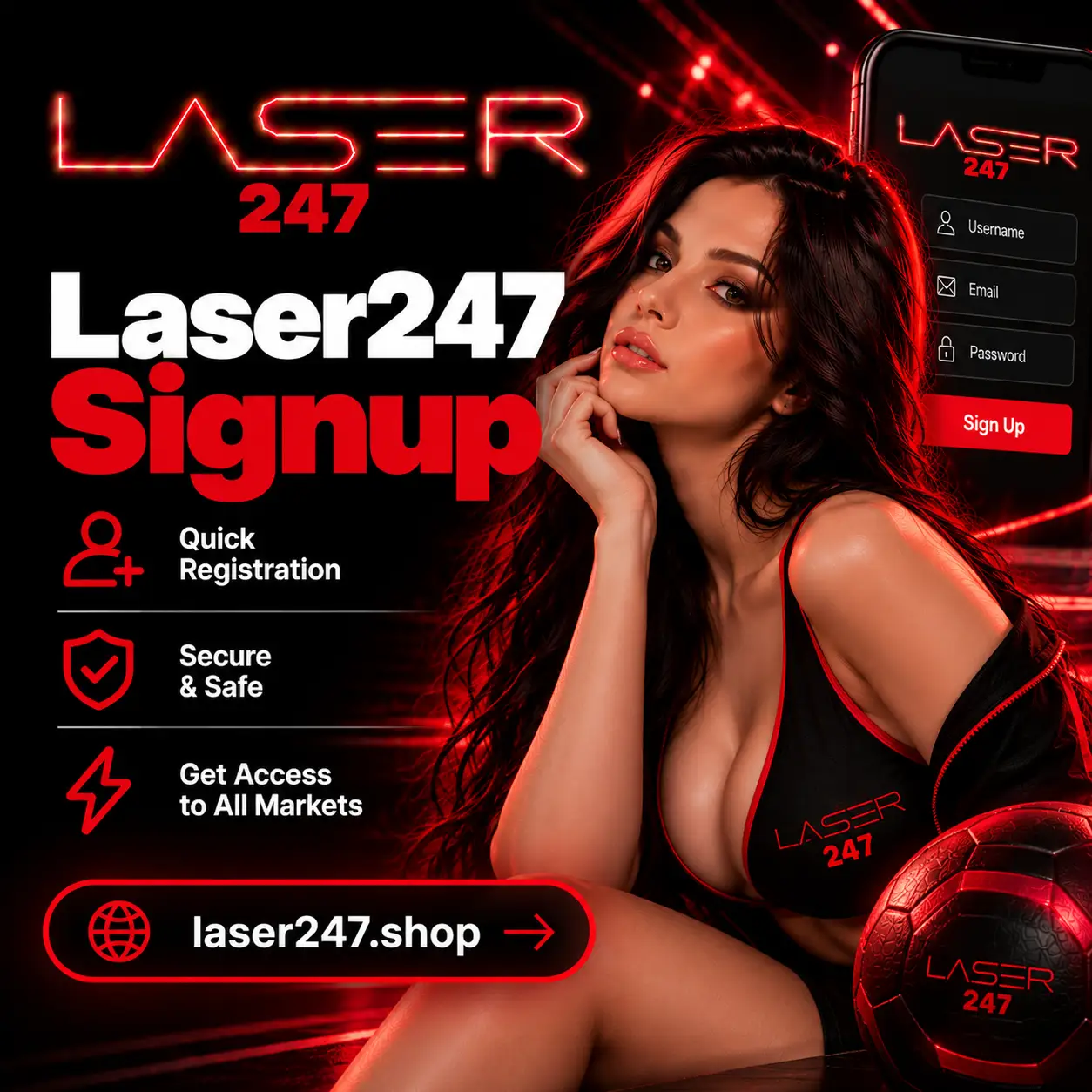 Laser singup banner by laser247.shop