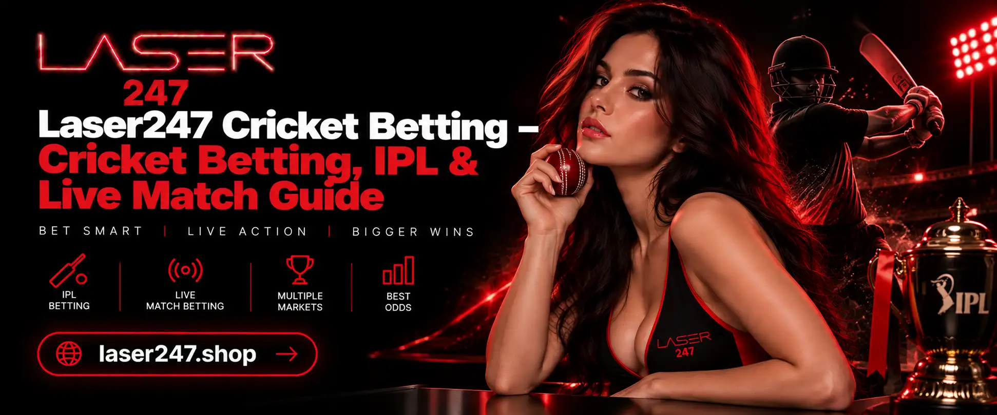 Laser247 Cricket Betting hero image banner by laser247.shop